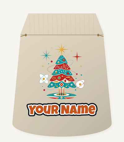 Atomic Mid Century Tree Personalised Santa Sack