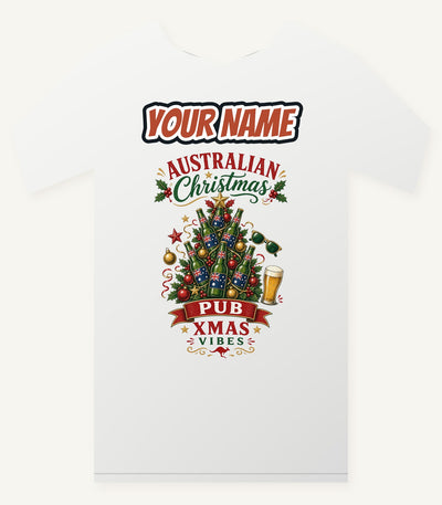 Aussie Pub Christmas Tree Personalised Christmas T-Shirt and Hoodie