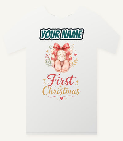 Baby Feet First Christmas Personalised Christmas T-Shirt and Hoodie