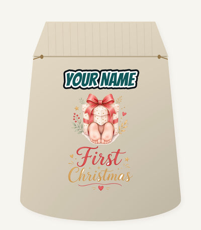 Baby Feet First Christmas Personalised Santa Sack