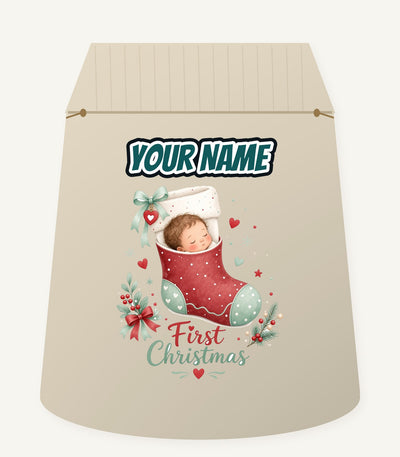Baby in a Stocking Personalised Santa Sack