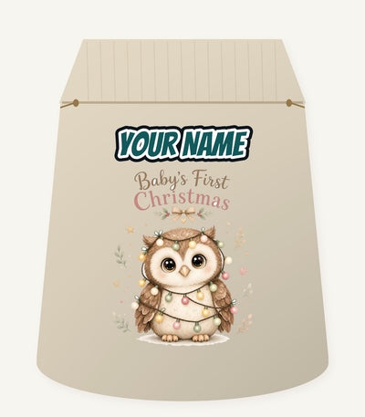 Baby Owl First Christmas Personalised Santa Sack