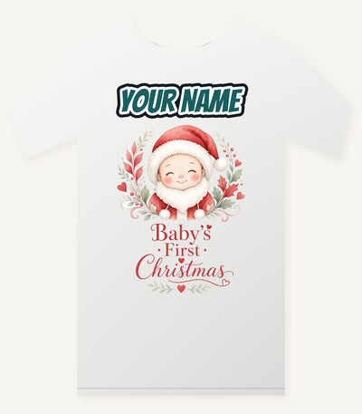 Baby Santa Wreath Personalised Christmas T-Shirt and Hoodie