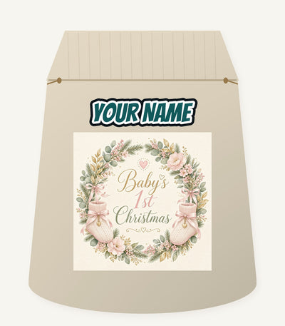 Baby's First Christmas Wreath Personalised Santa Sack
