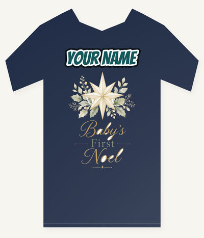 Baby's First Noel Star Personalised Kids Tee and Baby Bodysuit