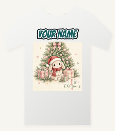 Bunny's First Christmas Personalised Christmas T-Shirt and Hoodie