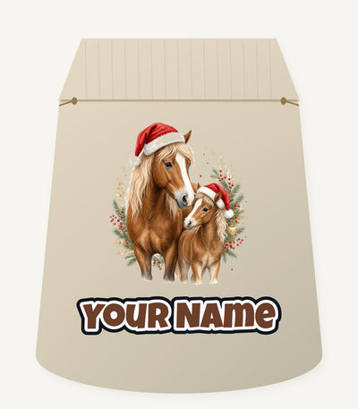 Christmas Mare And Foal Personalised Santa Sack