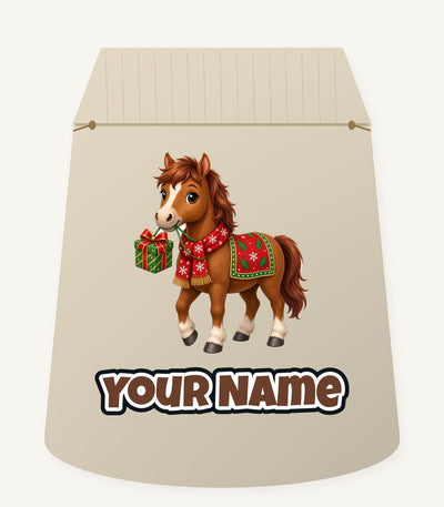 Christmas Pony with Present Personalised Santa Sack