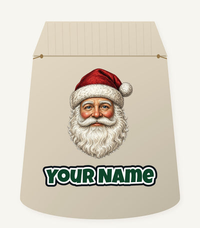 Classic Santa Face Portrait Personalised Santa Sack