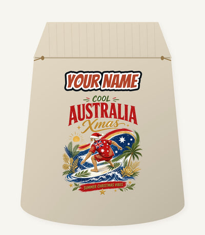 Cool Australia Surfing Santa Personalised Santa Sack