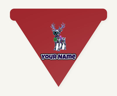 Cyber Reindeer Personalised Christmas Dog Bandana
