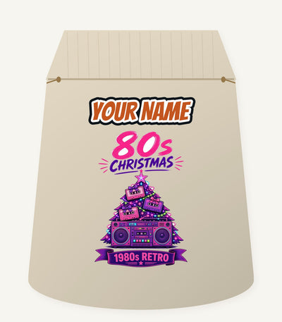 Eighties Boombox Christmas Tree Personalised Santa Sack