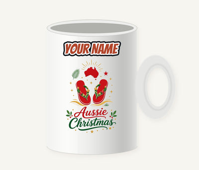 Festive Aussie Thongs Personalised Christmas Mug