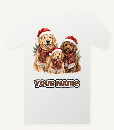 Festive Dogs In Scarves Personalised Christmas T-Shirt and Hoodie