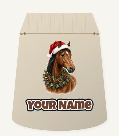 Festive Horse In Holly Personalised Santa Sack