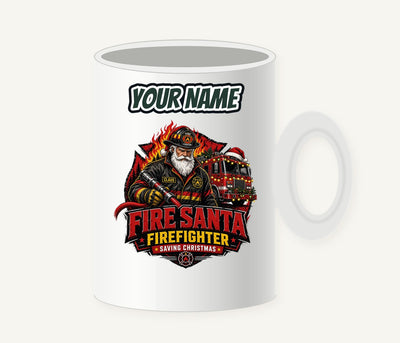 Fire Santa Saving Christmas Personalised Christmas Mug