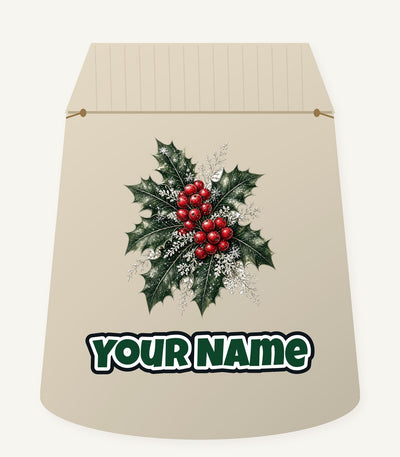 Frosted Holly and Berries Personalised Santa Sack