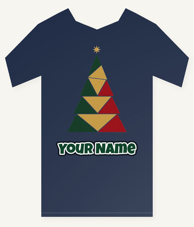 Geometric Christmas Tree Personalised Kids Tee and Baby Bodysuit