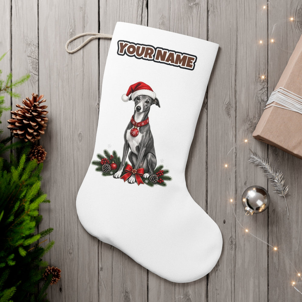 Greyhound Personalised Christmas Stocking