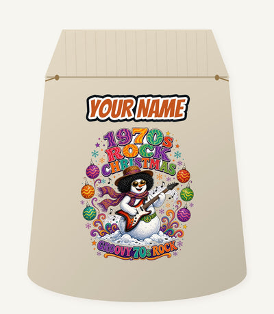 Groovy Seventies Guitar Snowman Personalised Santa Sack