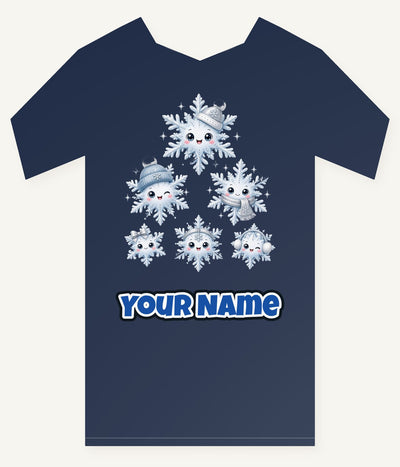 Happy Snowflake Friends Personalised Kids Tee and Baby Bodysuit