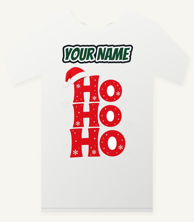 Ho Ho Ho Santa Hat Personalised Christmas T-Shirt and Hoodie