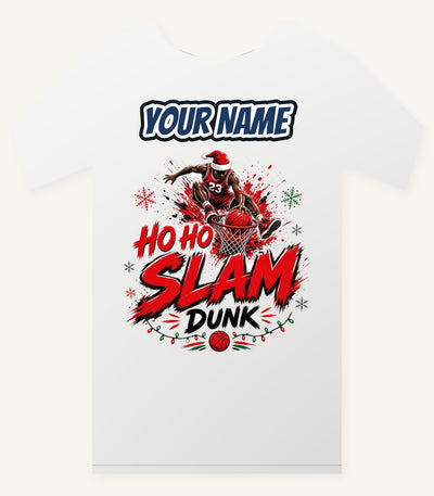 Ho Ho Slam Dunk Personalised Christmas T-Shirt and Hoodie