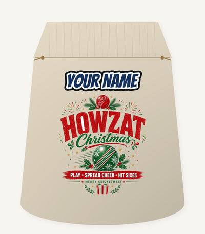Howzat Cricket Christmas Personalised Santa Sack