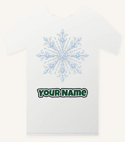 Ice Crystal Snowflake Personalised Christmas T-Shirt and Hoodie