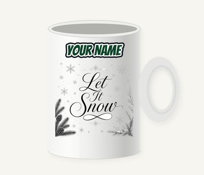 Let It Snow Script Personalised Christmas Mug