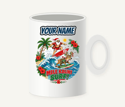 Mele Kaliki Surf Personalised Christmas Mug
