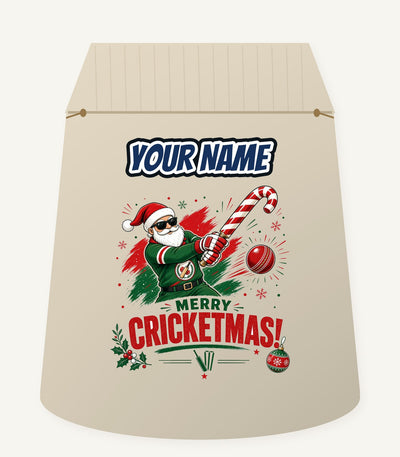 Merry Cricketmas Santa Personalised Santa Sack