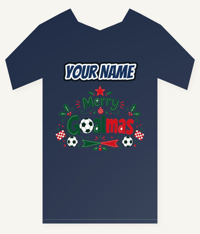 Merry Goalmas Soccer Personalised Kids and Baby Christmas Tee