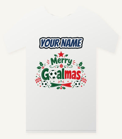 Merry Goalmas Soccer Personalised Christmas T-Shirt and Hoodie