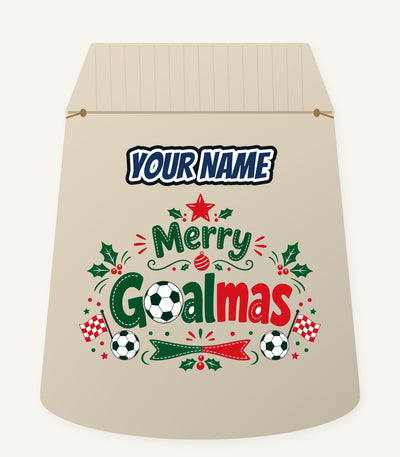 Merry Goalmas Soccer Personalised Santa Sack