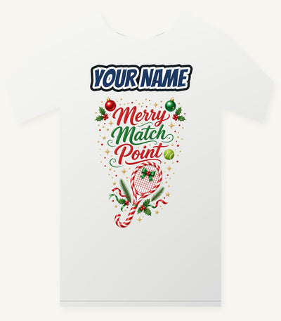 Merry Match Point Tennis Personalised Christmas T-Shirt and Hoodie