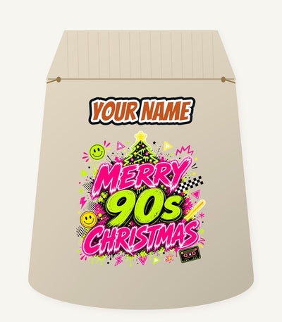 Merry Nineties Neon Christmas Personalised Santa Sack