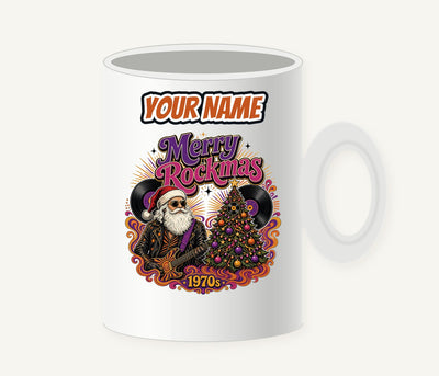 Merry Rockmas Guitar Santa Personalised Christmas Mug