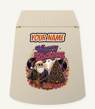 Merry Rockmas Guitar Santa Personalised Santa Sack