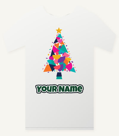 Modern Geometric Christmas Tree Personalised Christmas T-Shirt and Hoodie