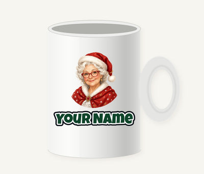 Mrs Claus Portrait Personalised Christmas Mug