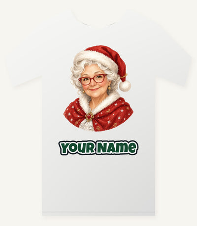 Mrs Claus Portrait Personalised Christmas T-Shirt and Hoodie