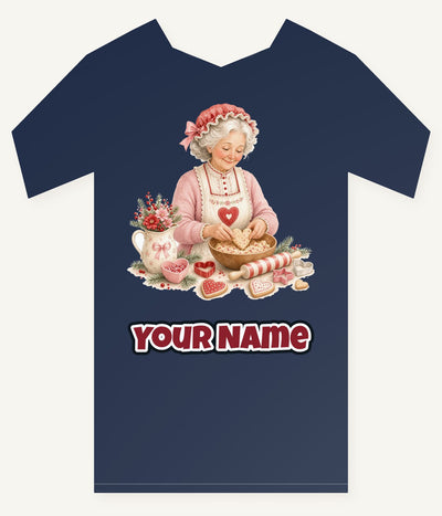 Nan Baking Christmas Biscuits Personalised Kids and Baby Christmas Tee