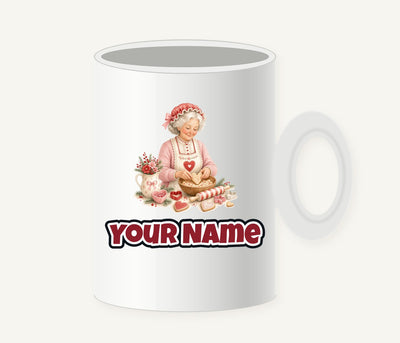 Nan Baking Christmas Biscuits Personalised Christmas Mug