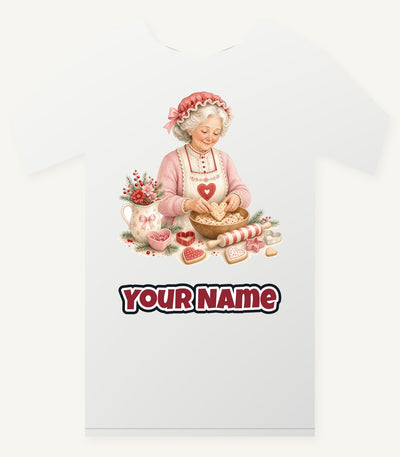 Nan Baking Christmas Biscuits Personalised Christmas T-Shirt and Hoodie