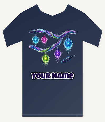 Neon Circuit Fairy Lights Personalised Kids and Baby Christmas Tee