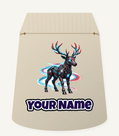 Neon Circuit Robot Reindeer Personalised Santa Sack