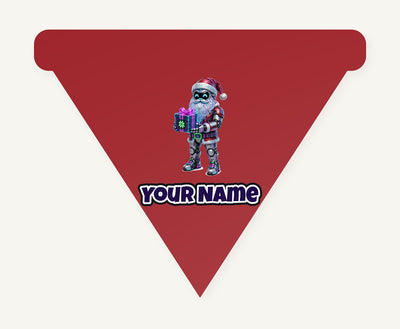 Neon Robot Santa Personalised Christmas Dog Bandana