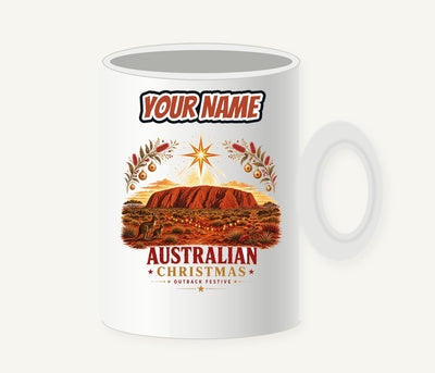 Outback Christmas at Uluru Personalised Christmas Mug