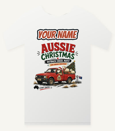 Outback Ute Santa Sheep Personalised Christmas T-Shirt and Hoodie